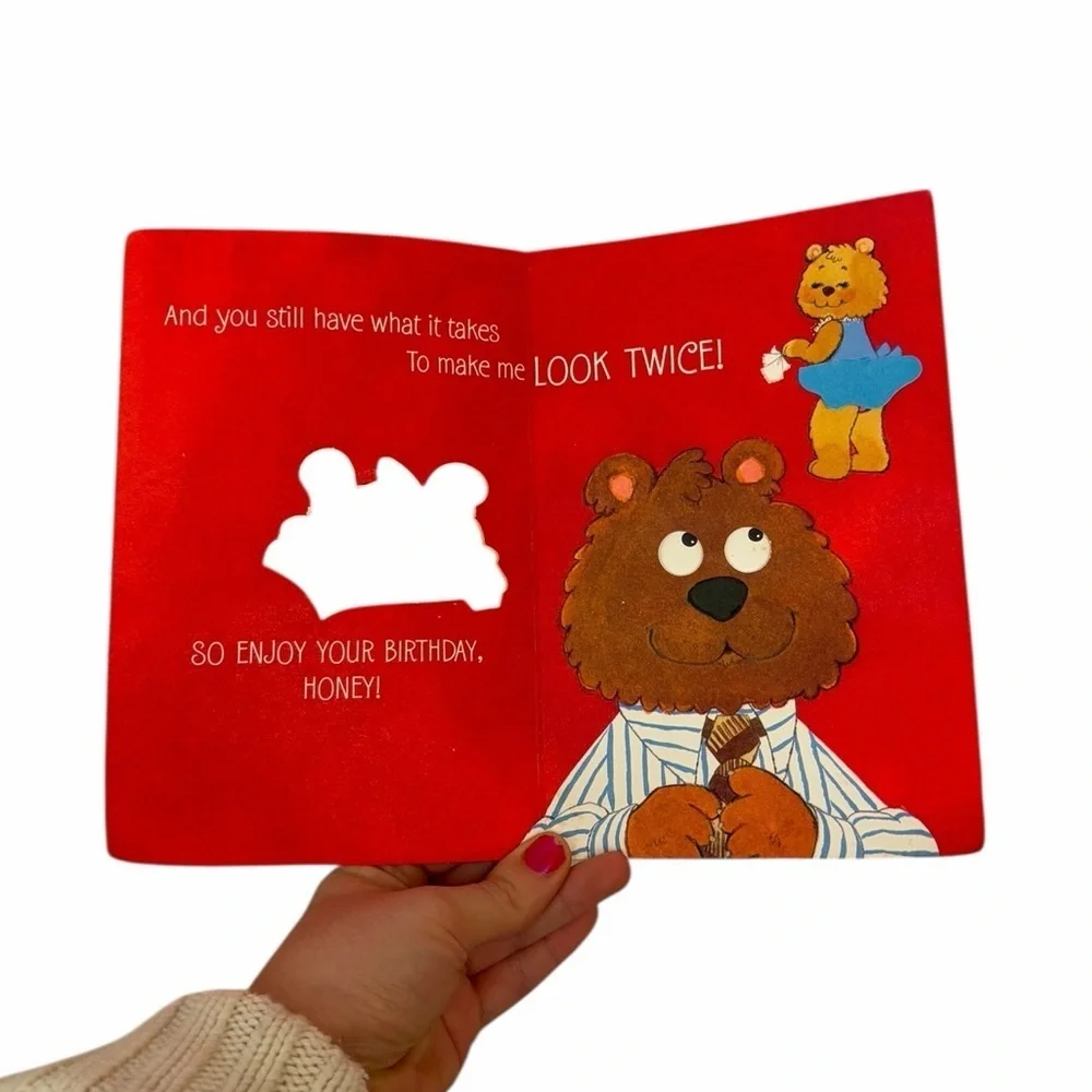 Vintage Bear Birthday Card | For My Better Half | Cute Illustrated Greeting Card